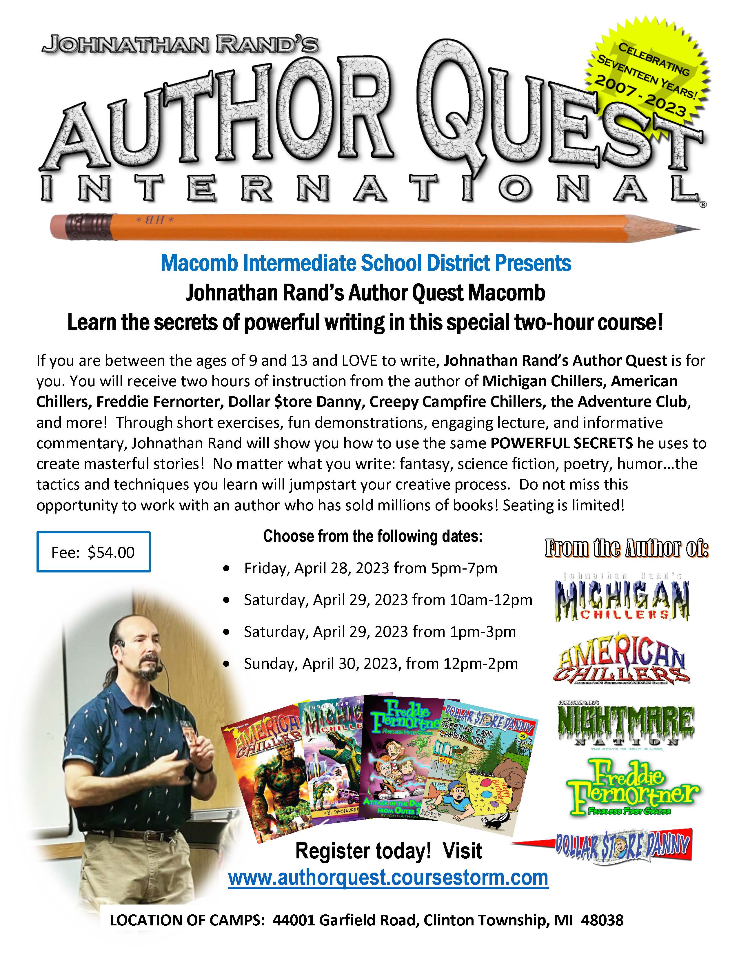 J. Rand Author Quest Flyer
