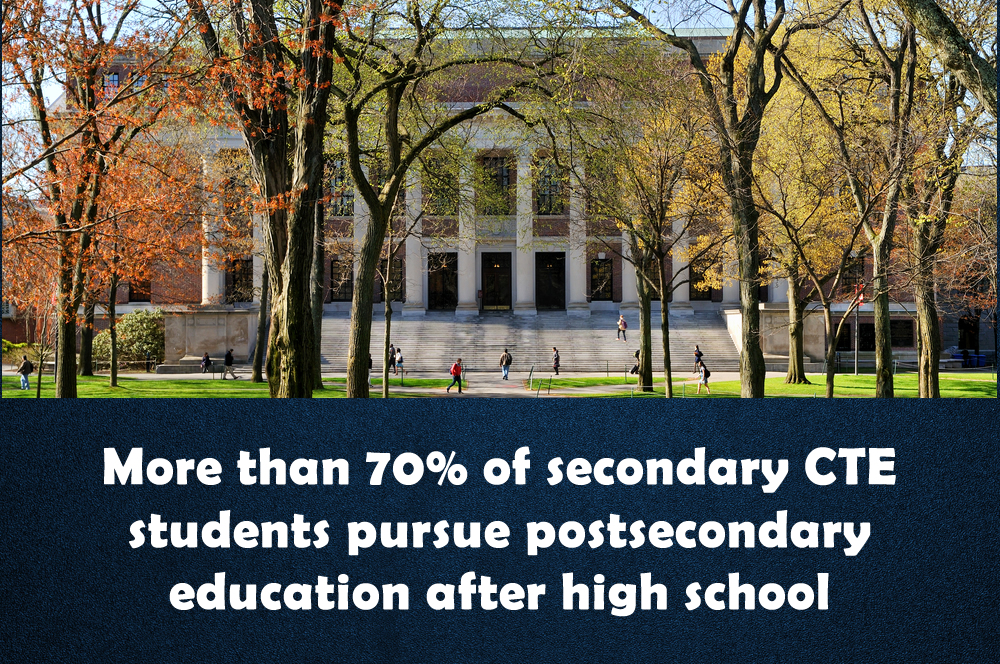 more than 70 percent pursue post secondary education