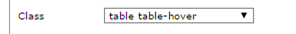 table hover class